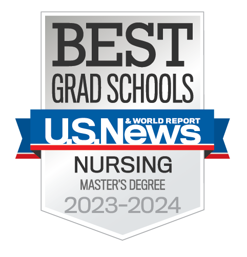 Logo reading: Best Grad Schools U.S. News & World Report Nursing Master's Degree 2023-24