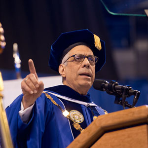 Dr. Pestello giving his inaugural address on Oct. 3, 2014.